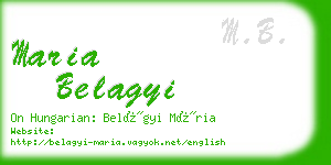 maria belagyi business card